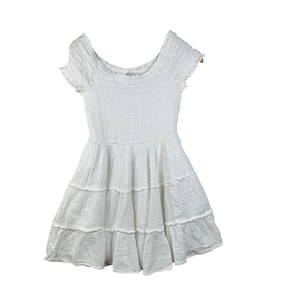 American Eagle Smocked Mini Dress size XS White
